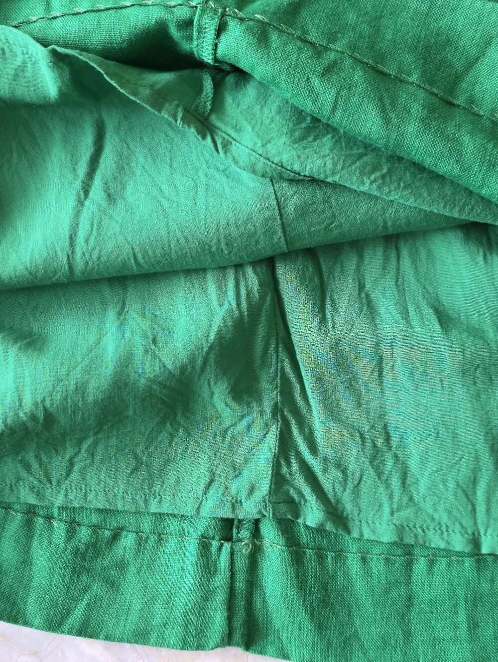 J Crew Maxine 100% Linen Shift Dress XXSP Vibrant Kelly Green Euro Summer Preppy - Picture 7 of 12